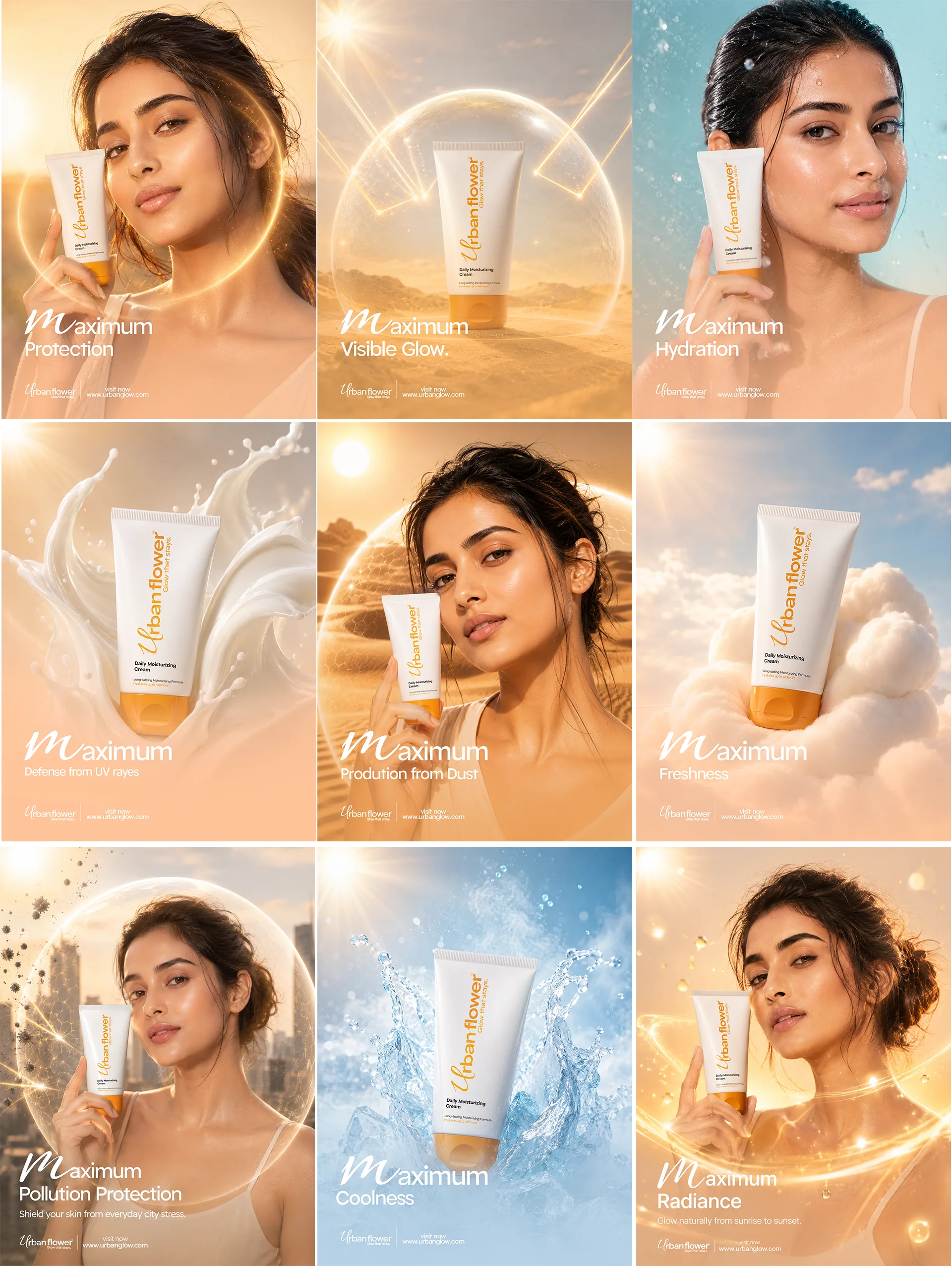 Urban Glow — Social Media packaging & visual design mockup 9 by Raghav Chopra